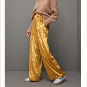 Anthro Maeve Anastacia Velvet Wide Leg Trousers: Perfect for dressing up/down!
